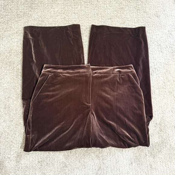 Sofia Jeans by Sofia Vergara Pants - Sofia Jeans Velvet Wide Leg Pants French Toast Brown Size 16 Luxury Evening
